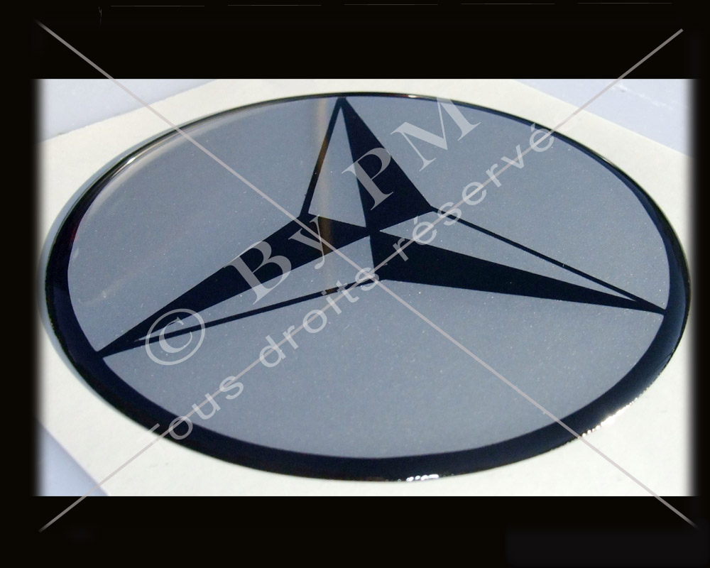 thumbnail image 2 of Mercedes-Benz 3D Doming Spikelet Sticker, Blue Silver, Gloss Finish, Made In Germany 2 of 5